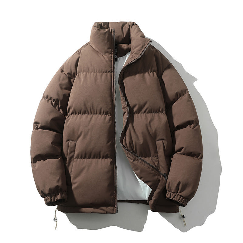 Stylish 3Sixty5 warm couples' down coat in brown with a cozy, padded design for winter comfort