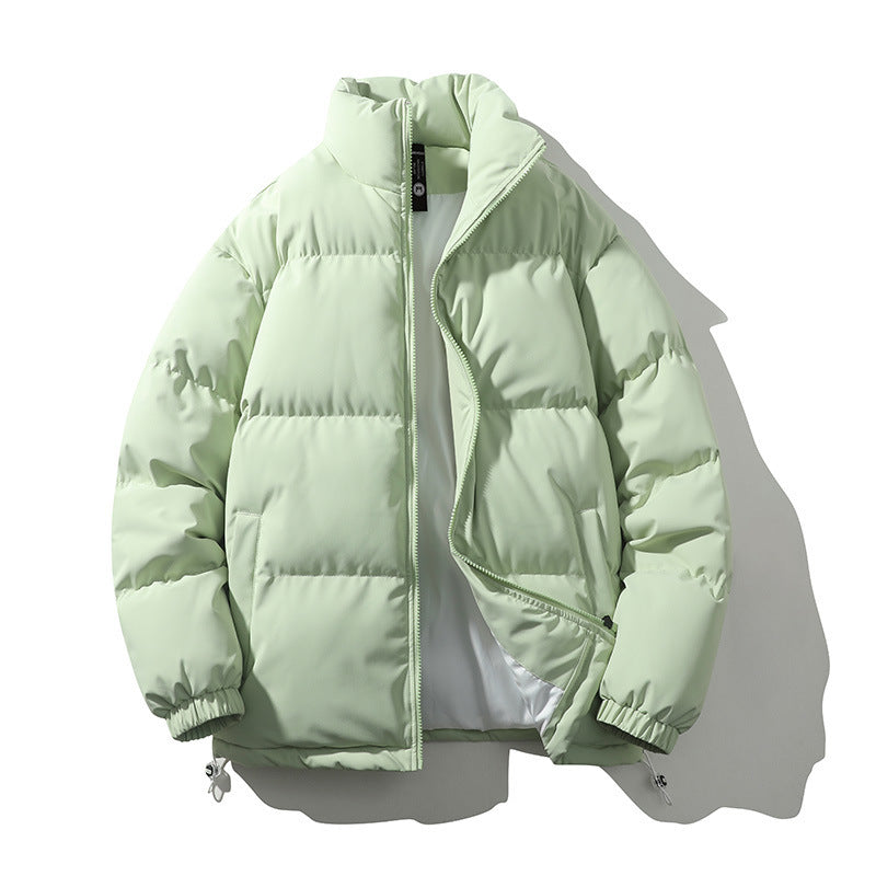 Stylish 3Sixty5 warm couples' down coat in light green with a soft, puffy design for added warmth