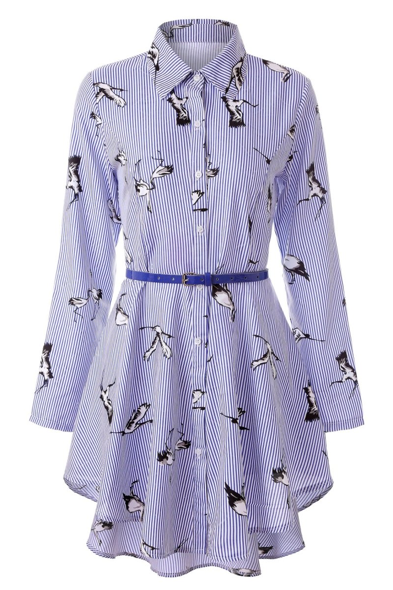 Women's Bold Stripe Blouse Dress - Stylish 3Sixty5