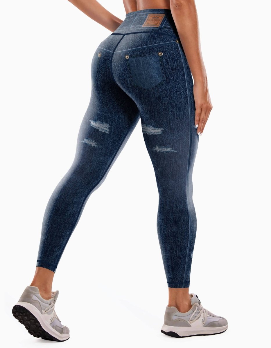 Women's Denim Yoga Pants - Stylish 3Sixty5